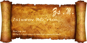 Zsivanov Márton névjegykártya