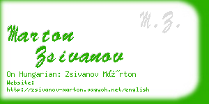 marton zsivanov business card